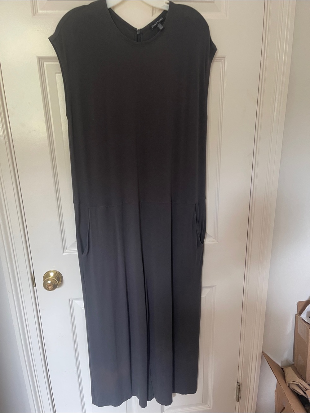 Eileen Fisher grey knit jumpsuit